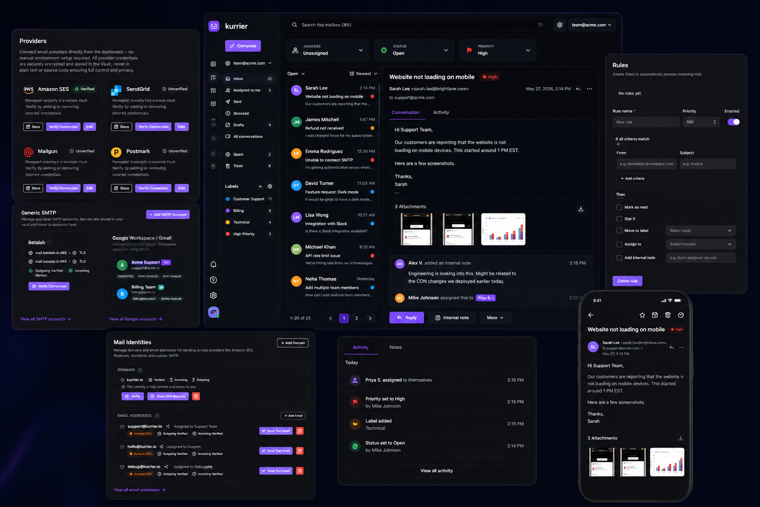 Kurrier providers dashboard